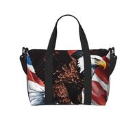 OAZCVBNN Eagle With Usa Flag Print Unisex Versatile Hand Travel Bag Lightweight Weekend Camping Outdoor Adventur