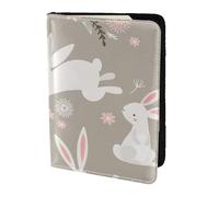 OAZCVBNN Easter Bunny Floral Print Men and Women Passport Document Wallet Case Cover for Business and Leisure Trips