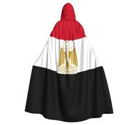 OAZCVBNN Egyptian Flag Print Halloween Hooded Cloak Full Length Adults Kids Unisex Medieval Cosplay Costume