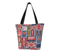 OAZCVBNN England Symbols Print Comfortable Carry Shoulder Bag Beach Handbag Travel Work Casual Daily Use Trendy