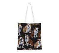 OAZCVBNN English Bulldogs Print Stylish Bag Shopping Bags Lightweight Versatile Travel Work Gym Beach All-Day Use