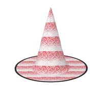 OAZCVBNN Falling Red Hearts Print Unisex Halloween Witch Hat For Carnival Cosplay Foldable Cap And Themed Parties