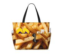 OAZCVBNN Fast Food Print Reusable Bag Stylish Summer Lightweight Vacation Picnic Gym Camping Versatile Use