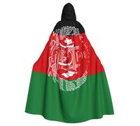 OAZCVBNN Flag Of Afghanistan Print Halloween Hooded Cloak Full Length Adults Kids Unisex Medieval Cosplay Costume