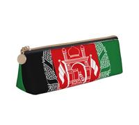 OAZCVBNN Flag of Afghanistan Print Leather Pencil Case Stylish Pouch School Travel Makeup Organization Lightweight