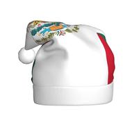 OAZCVBNN Flag of Mexico Print Christmas Hat Festive Adult Santa Cap Trim New Year Party Holiday Seasonal Decor