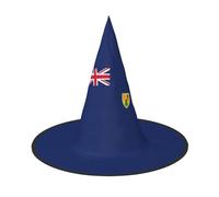 OAZCVBNN Flag Of The Turks And Caicos Islands Print Unisex Halloween Witch Hat For Carnival Cosplay Foldable Cap And Themed Parties