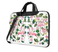 OAZCVBNN Flamingo Bird Round Leaves Print Versatile Laptop Bag Stylish Laptops Case With Messenger Shoulder Briefcase Options