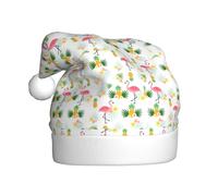 OAZCVBNN Flamingos and Pineapples Print Christmas Hat Festive Adult Santa Cap Trim New Year Party Holiday Seasonal Decor