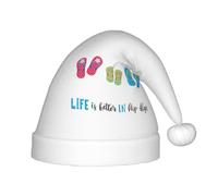 OAZCVBNN Flip Flops Calligraphy Beach Shoes Print Christmas Elf Hat Party Headwear for Children New Year Festive Celebration Xmas Cap