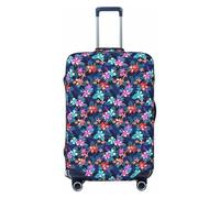 OAZCVBNN Floral Blue Print Unique Suitcase Covers Travel Luggage Cover with Elastic Anti Scratch Design