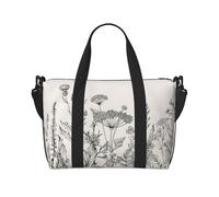 OAZCVBNN Floral Herbs Botanical Engraving Print Unisex Versatile Hand Travel Bag Lightweight Weekend Camping Outdoor Adventur
