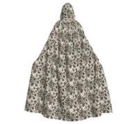 OAZCVBNN Floral Herbs Botanical Pattern Print Halloween Hooded Cloak Full Length Adults Kids Unisex Medieval Cosplay Costume