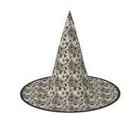 OAZCVBNN Floral Herbs Botanical Pattern Print Unisex Halloween Witch Hat For Carnival Cosplay Foldable Cap And Themed Parties