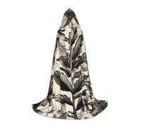 OAZCVBNN Floral Herbs Botanical Pattern Print Wizard Robe Halloween And Carnival Parties Hooded Cloak For Men Women Teens Kids