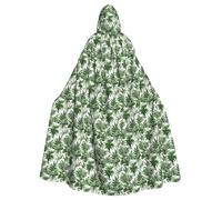 OAZCVBNN Flowering Herbs And Herbaceous Plants Print Halloween Hooded Cloak Full Length Adults Kids Unisex Medieval Cosplay Costume