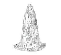 OAZCVBNN Flowering Herbs And Herbaceous Plants Print Wizard Robe Halloween And Carnival Parties Hooded Cloak For Men Women Teens Kids