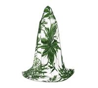 OAZCVBNN Flowering Herbs And Herbaceous Plants Print Wizard Robe Halloween And Carnival Parties Hooded Cloak For Men Women Teens Kids