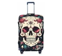 OAZCVBNN Flowers Skull Ornamental Pattern Print Unique Suitcase Covers Travel Luggage Cover with Elastic Anti Scratch Design
