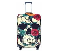 OAZCVBNN Flowers Skull Ornamental Print Unique Suitcase Covers Travel Luggage Cover with Elastic Anti Scratch Design