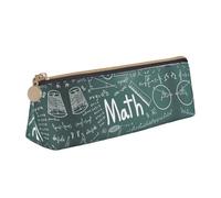 OAZCVBNN Formulas Shapes Theory Math Lesson Word Print Leather Pencil Case Stylish Pouch School Travel Makeup Organization Lightweight