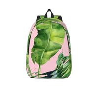OAZCVBNN Fresh Banana Leaves Print Unisex Lightweight Backpack Stylish Double Shoulder Bag For Travel Daily Commuting