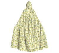 OAZCVBNN Fresh Tropical Lemons Print Hooded Cloak Costume For Carnival Vampire Cosplay Party Theme Decor Celebrations