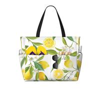 OAZCVBNN Fresh Tropical Lemons Print Reusable Bag Stylish Summer Lightweight Vacation Picnic Gym Camping Versatile Use