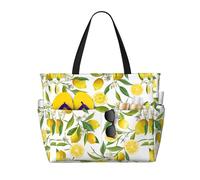 OAZCVBNN Fresh Tropical Lemons Print Reusable Bag Stylish Summer Lightweight Vacation Picnic Gym Camping Versatile Use