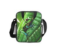 OAZCVBNN Frog Leaves Print Lunch Bag for Transparent Food Storage Bento Box School and Office Travel Picnic