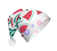 OAZCVBNN Fruits Watermelon Print Unisex Adult Led Christmas Hat Holiday Xmas Party Accessory Celebration Headwear