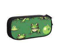 OAZCVBNN Funny Green Frogs Print Pencil Case Storage Makeup Erasers Pens Students School Office Multi-Scenes Use