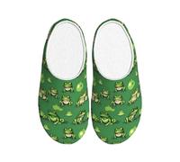 OAZCVBNN Funny Green Frogs Print Versatile Use Anti Pilling Washable Slippers for Women Men Cozy Stylish shoes