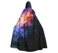 OAZCVBNN Galaxy In The Universe Print Halloween Hooded Cloak Full Length Adults Kids Unisex Medieval Cosplay Costume