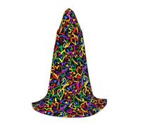 OAZCVBNN Gay Pride Rainbow Print Wizard Robe Halloween And Carnival Parties Hooded Cloak For Men Women Teens Kids