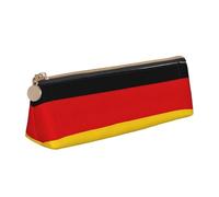 OAZCVBNN Germany Flag Print Leather Pencil Case Stylish Pouch School Travel Makeup Organization Lightweight