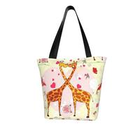 OAZCVBNN Giraffe Heart Flower Butterfly Print Comfortable Carry Shoulder Bag Beach Handbag Travel Work Casual Daily Use Trendy
