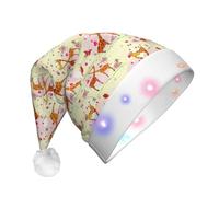 OAZCVBNN Giraffe Heart Flower Butterfly Print Unisex Adult Led Christmas Hat Holiday Xmas Party Accessory Celebration Headwear