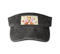 OAZCVBNN Giraffe Heart Flower Butterfly Print Washed Unique Cap Vintage Hat Adjustable Buckle Classic Fashion Casual Sport Caps Black