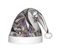 OAZCVBNN Glitter Abstract Diamond Crystal Pattern Print Festive Christmas Hat for Kids 13.78in Hats for Santa Holiday Parties Halloween