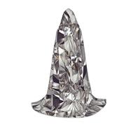 OAZCVBNN Glitter Abstract Diamond Crystal Pattern Print Wizard Robe Halloween And Carnival Parties Hooded Cloak For Men Women Teens Kids