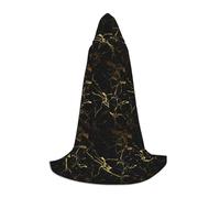 OAZCVBNN Gold Black Wallpaper Print Wizard Robe Halloween And Carnival Parties Hooded Cloak For Men Women Teens Kids
