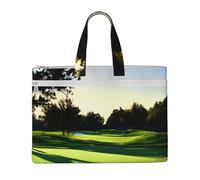 OAZCVBNN Golf Course Print Large Capacity Canvas Tote File Bag Office Travel Shopping Organizer Storage Bags