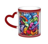 OAZCVBNN Graffiti Drawing Print Starry Sky Ceramic Color-Changing Mug Gift Daily Coffee Mugs Birthday Anniversary
