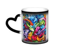 OAZCVBNN Graffiti Drawing Print Starry Sky Ceramic Color-Changing Mug Gift Daily Coffee Mugs Birthday Anniversary