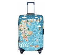 OAZCVBNN Greece Map Print Universal Travel Suitcase Cover Weekend Getaways Trips Elastic Luggage Protector