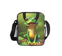 OAZCVBNN Green Frog Print Lunch Bag for Transparent Food Storage Bento Box School and Office Travel Picnic