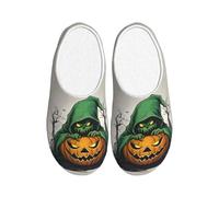 OAZCVBNN Green Ghost Horror Halloween Pumpkin 1 Print Versatile Use Anti Pilling Washable Slippers for Women Men Cozy Stylish shoes