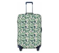 OAZCVBNN Green Palm Tree Leaves Pink Print Washable Suitcase Universal Elastic Luggage Protector Travel Sleeve Accessory