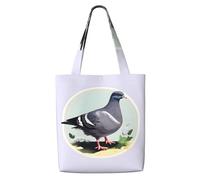 OAZCVBNN Grey Pigeon Print Print Canvas Shoulder Bag Large Capacity Reusable Tote Foldable Office Travel Picnic
